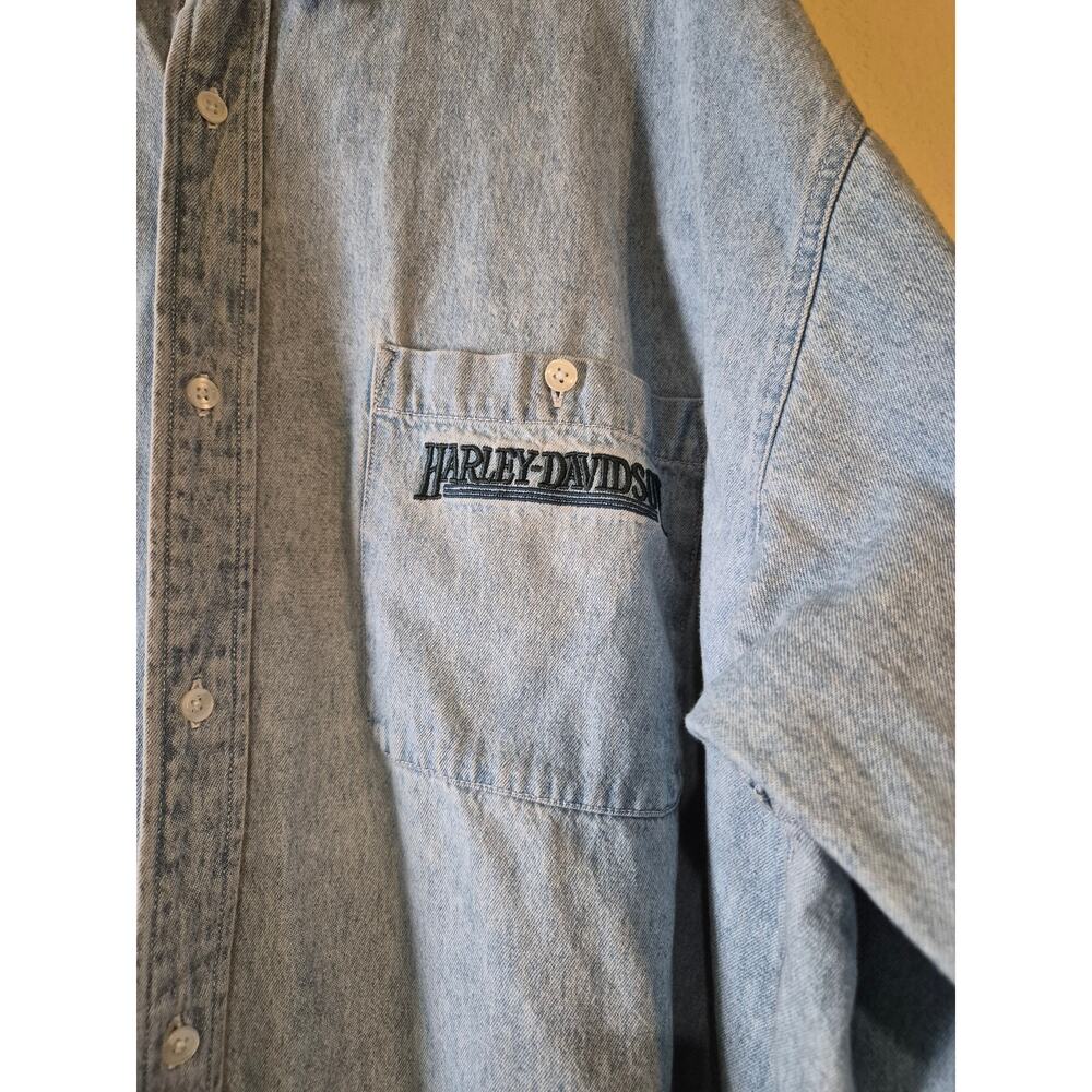 Vintage Harley Davidson Denim Shirt - Picture 4 of 7